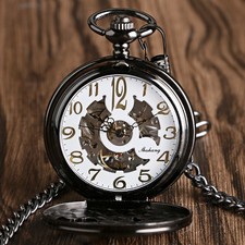 Vintage Style Mens Womens Pocket Watch Mechanical Manual Wind - Arabic Numerals