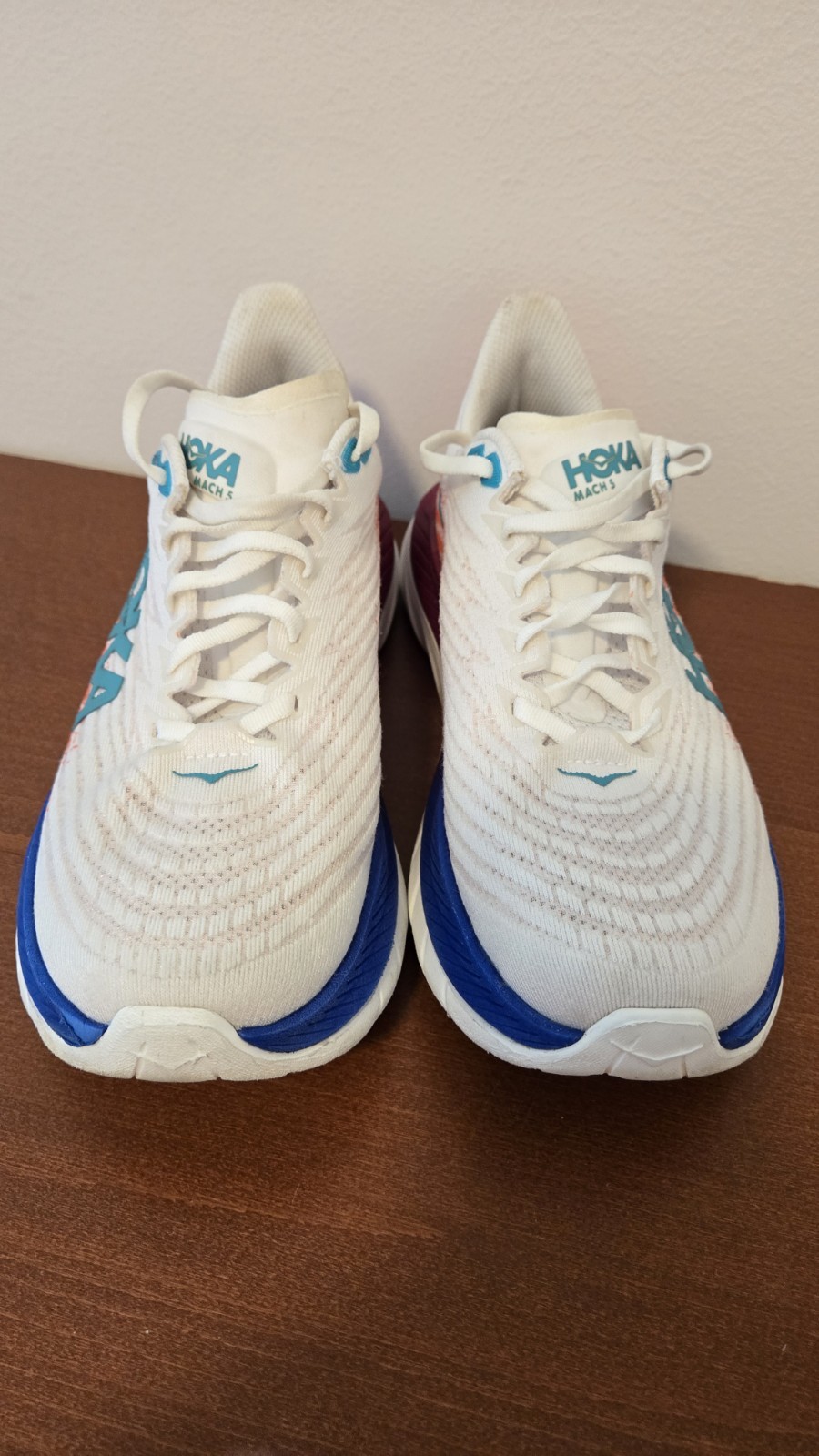 HOKA One Mach 5 White Multicolor Running Shoes Womens SZ 7.5 B NICE!  thumbnail 2