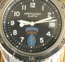 EXTRA RARE SPECIAL FORCES AIRBORNE HAMILTON LTD. ED. SF GREEN BERETS BOXED WATCH