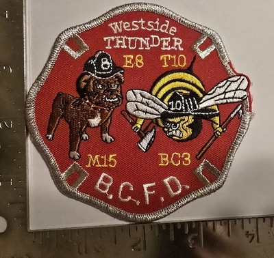 Westside Thunder BCFD Patch   E8 T10 M15 BC3 Bulldog Bee Fire Dept