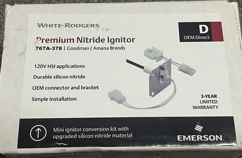 White-Rodgers 767A-378 Premium Nitride Ignitor 120V HSI Goodman / Amana NIB