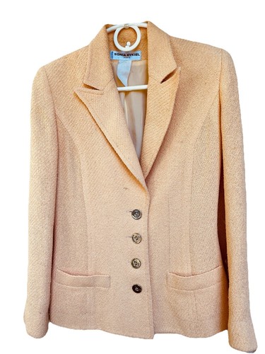 Sonia Rykiel, Giacca blazer leggera vintage Sonia Rykiel Paris Sherbert arancione S Buqle