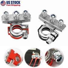 2pcs Car Marine Top Post Battery Terminals Clamp Connectors Positive Negative