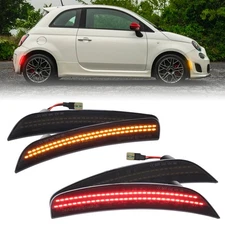 For 2012-2017 Fiat 500 500C Abarth 4PCS LED Front Rear Bumper Side Marker Light