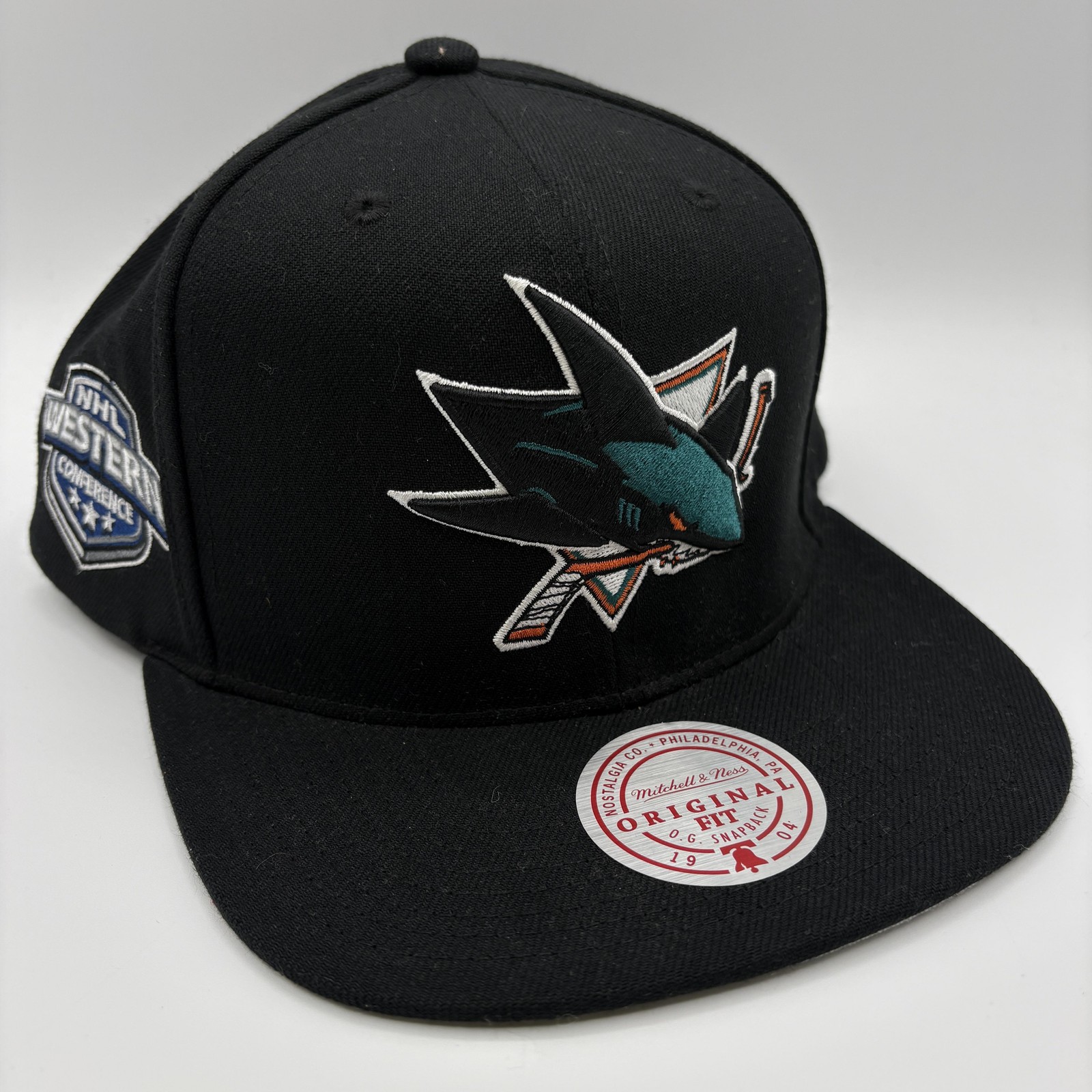 San Jose Sharks Mitchell & Ness Hat Cap Snap Back One Size Black NHL Hockey NEW