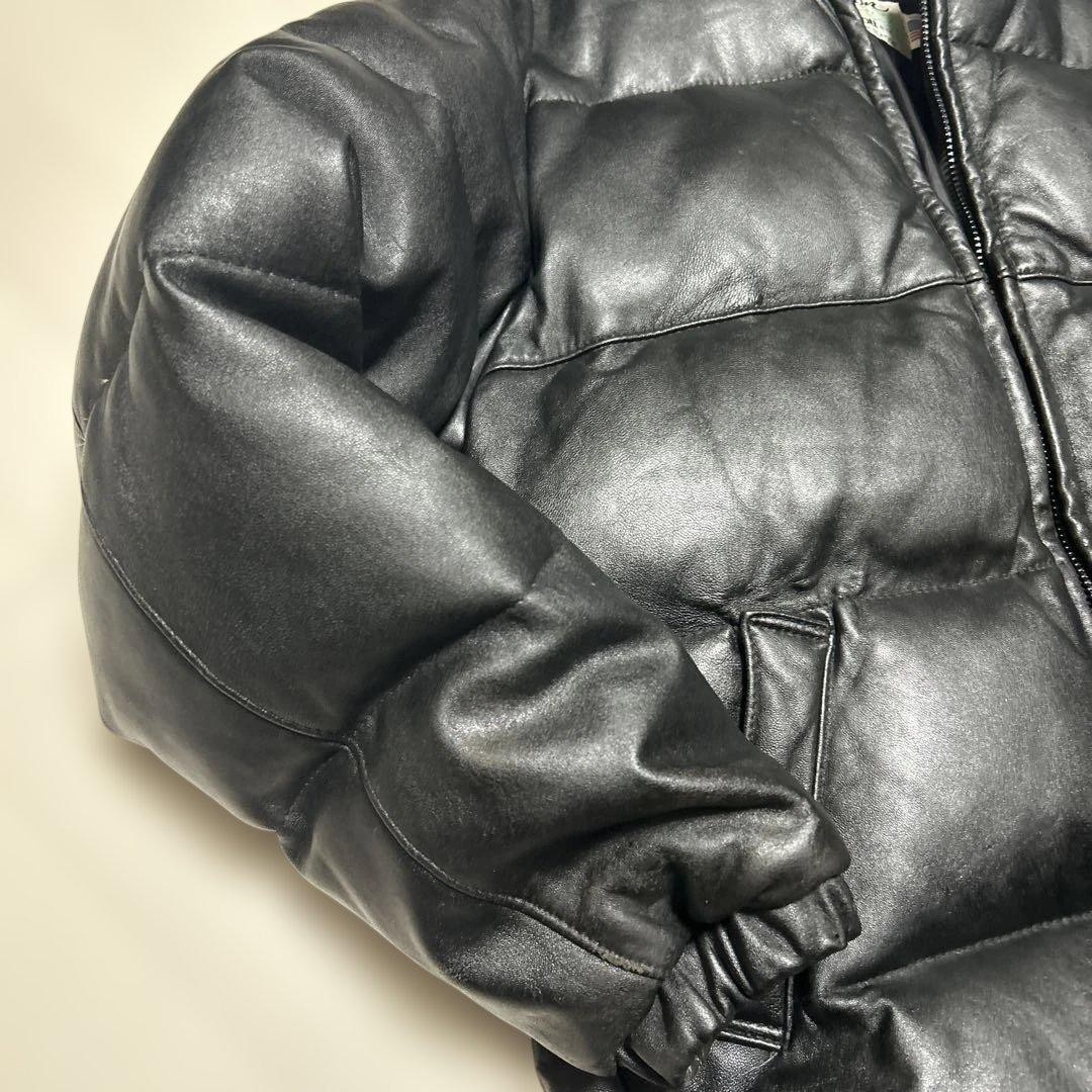 Schott Leather Down Jacket Black US Standard S wi… - image 4