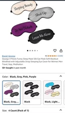 4 Pieces Natural Silk Sleep Mask Soft Eye Mask Adjustable Strap Blindfold Eye