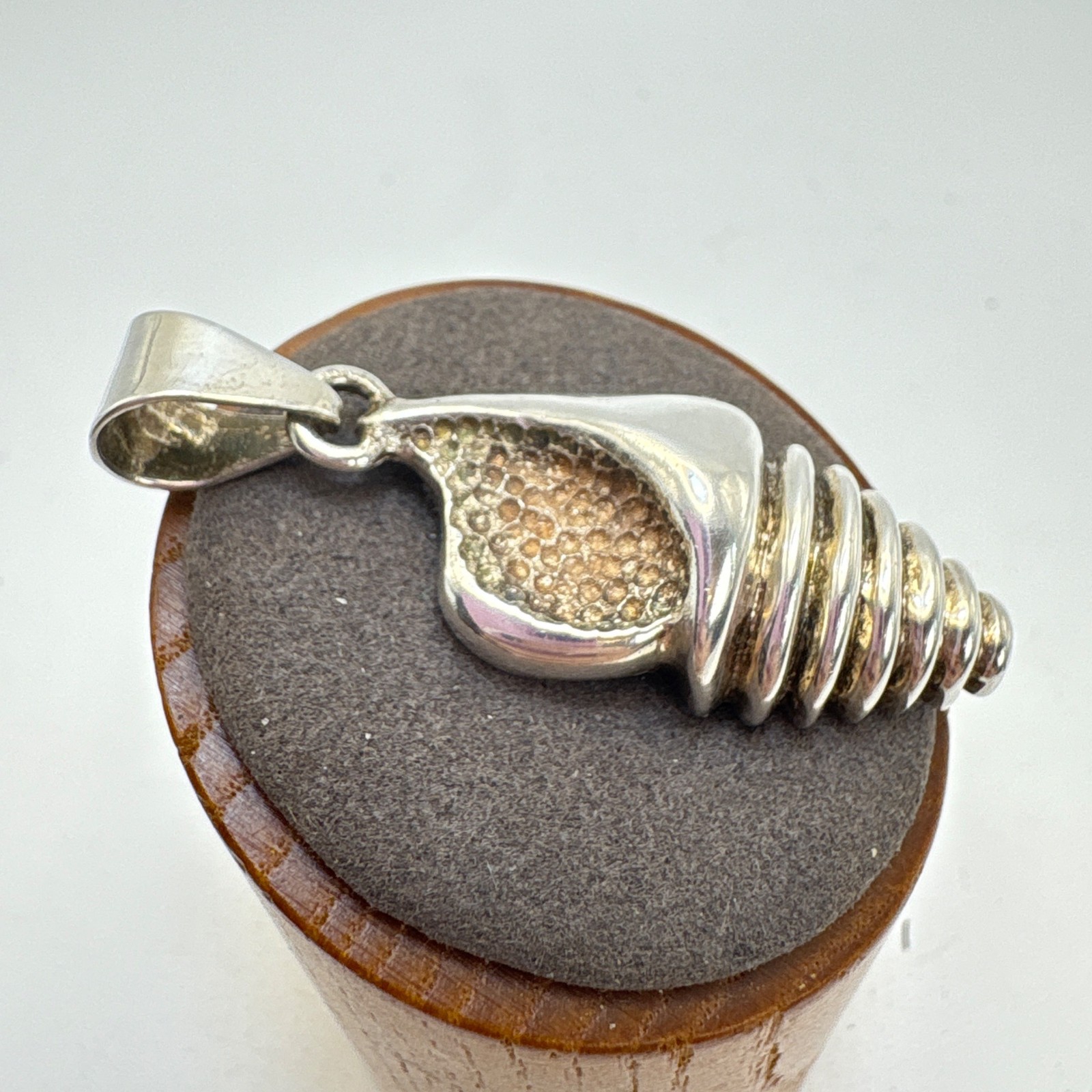 VTG Solid Sterling Silver 925 Conch Shell Design … - image 2