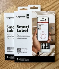 Organize-it! Smart Label Storage Bin Organizers 2 Boxes 8 Tags Per Box/ 16 Total