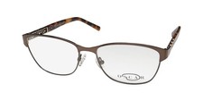NEW OSCAR DE LA RENTA OSL 467 EYEGLASS FRAME METAL PLASTIC CAT EYE BROWN