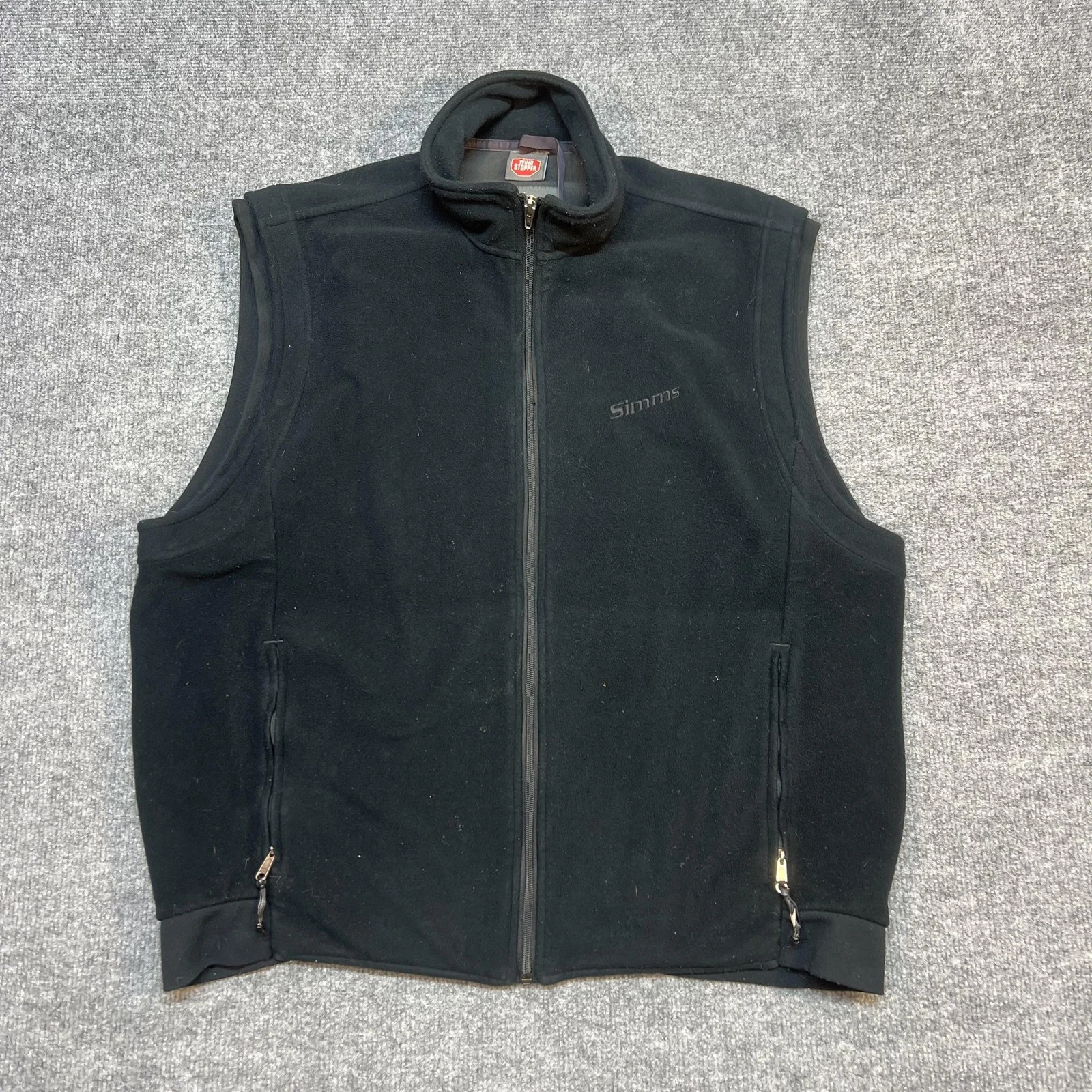 Simms Vest Mens Large Black Fleece Gore Windstopper Full Zip Outdoor Fishing