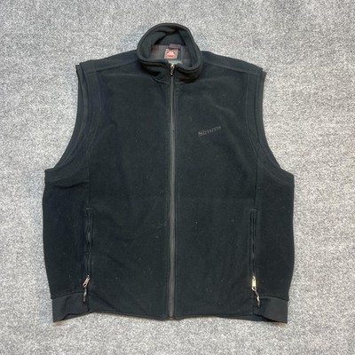 Simms Vest Mens Large Black Fleece Gore Windstopper Full Zip Outdoor Fishing