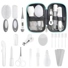 Baby Healthcare and Grooming Kit for Newborn Kids, 24PCS Upgraded Grey White