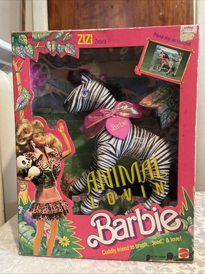 1988 Animal Lovin' Barbie Zizi the Zebra Plush with Pop-Up Play Set Mattel *NOTE