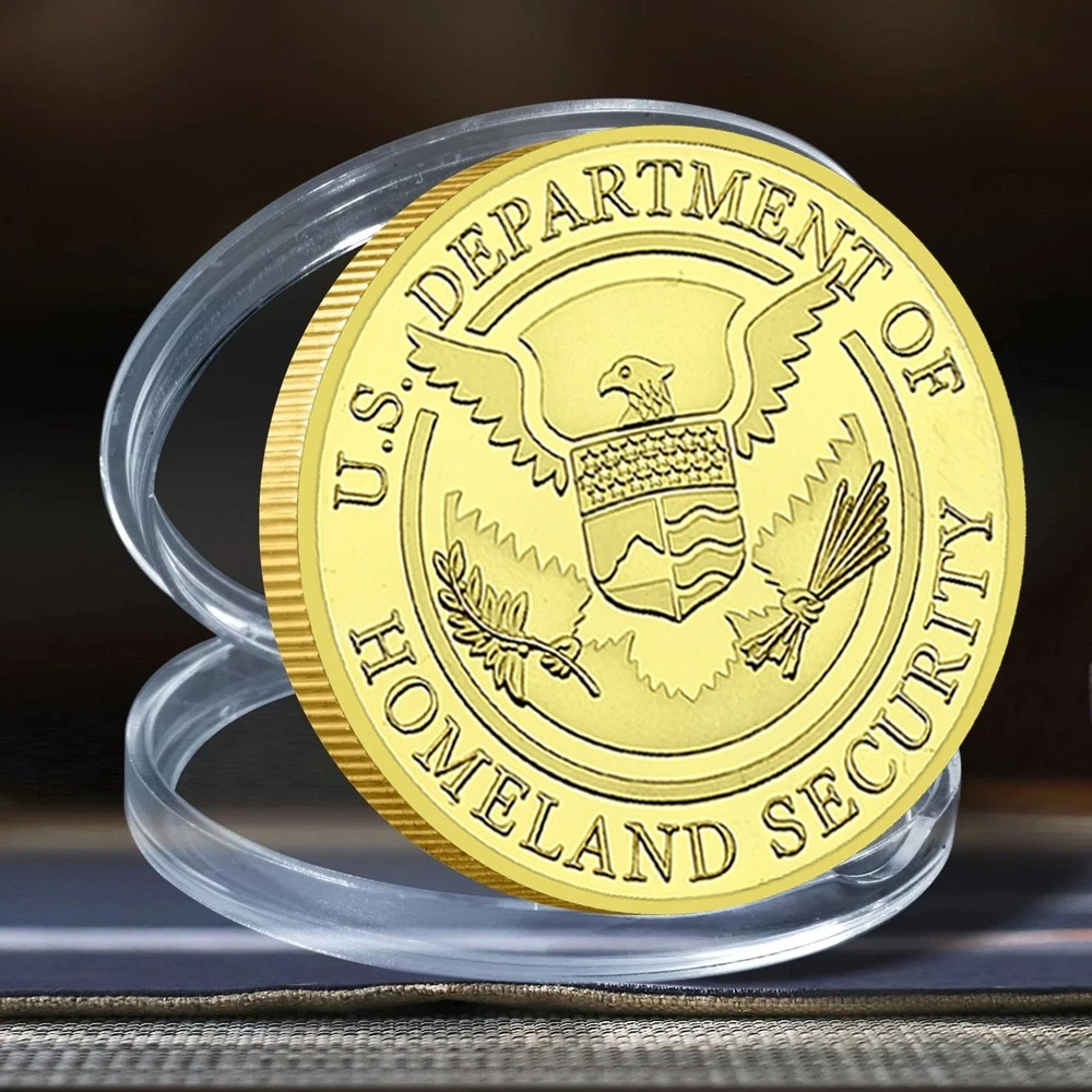 US Police Gold Plated Commemorative Coin