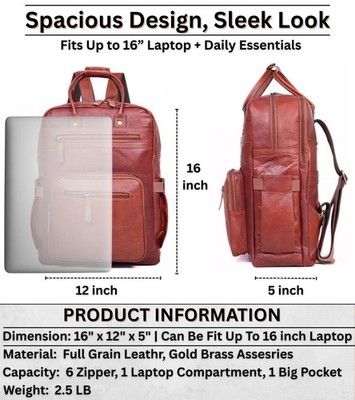 black leather backpack for lawyer Men's Laptop Large front zipper pocket EMS Pace 20L Backpack Size:ONSZ AprilPromo