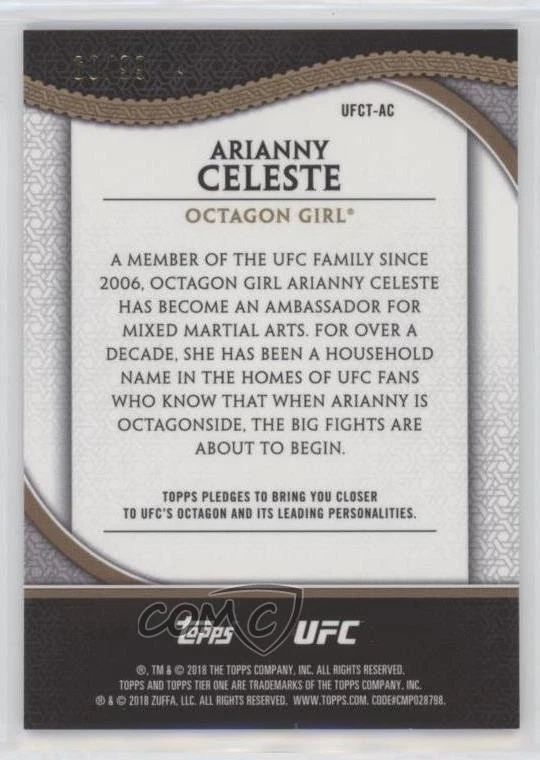 2018 Topps Chrome UFC Tier One Wave Refractor /99 Arianny Celeste #UFCT-AC - Image 2 of 2