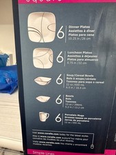 dinner set for 6 - square - 30 pieces