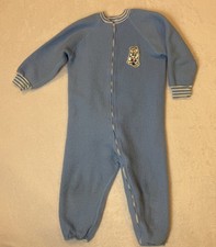 Vintage Teddy Bear Pajamas Toddler Size 6 Sleeper One Piece Footed Rare Size