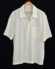 NWOT Our Legacy White Boucle Box Shirt 40 50 Italian Cotton Blend Short Sleeve
