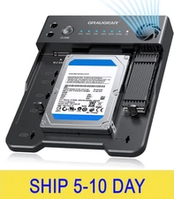 GRAUGEAR M.2 NVMe & SATA SSD/HDD Docking Station, USB-C 10Gbps Clone Station for