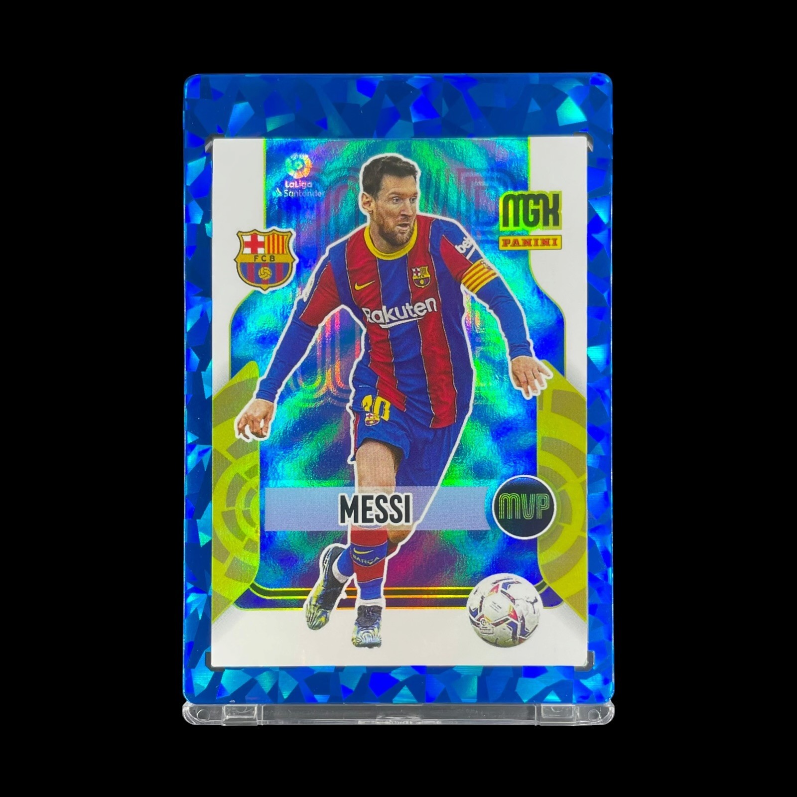 LIONEL MESSI BLUE FOIL HOLO MVP 2021-22 Panini Megacracks MGK Card - Argentina view 2