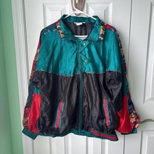 Vintage 80/90's Colorblocked Windbreaker Womens L Track Jacket