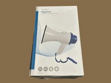 NEDIS 10W Megaphone, 250m Range with Built-in Microphone, Siren, White & Blue