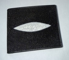 Stingray Leather Skin Genuine Rayster Mens Wallet  Card Holder Black Top Quality