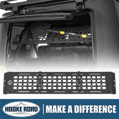 Hooke Road Rear MOLLE Panel Roll Bar Storage Rack for 07-18 Jeep Wrangler 4-Door