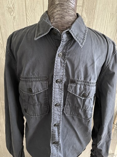 Express Men Size M Blue Button Down Embroidered Shirt - Picture 2 of 8