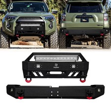 For 2015-2020 Toyota 4Runner Steel Front and Rear Bumper With Winch Plate Lights
