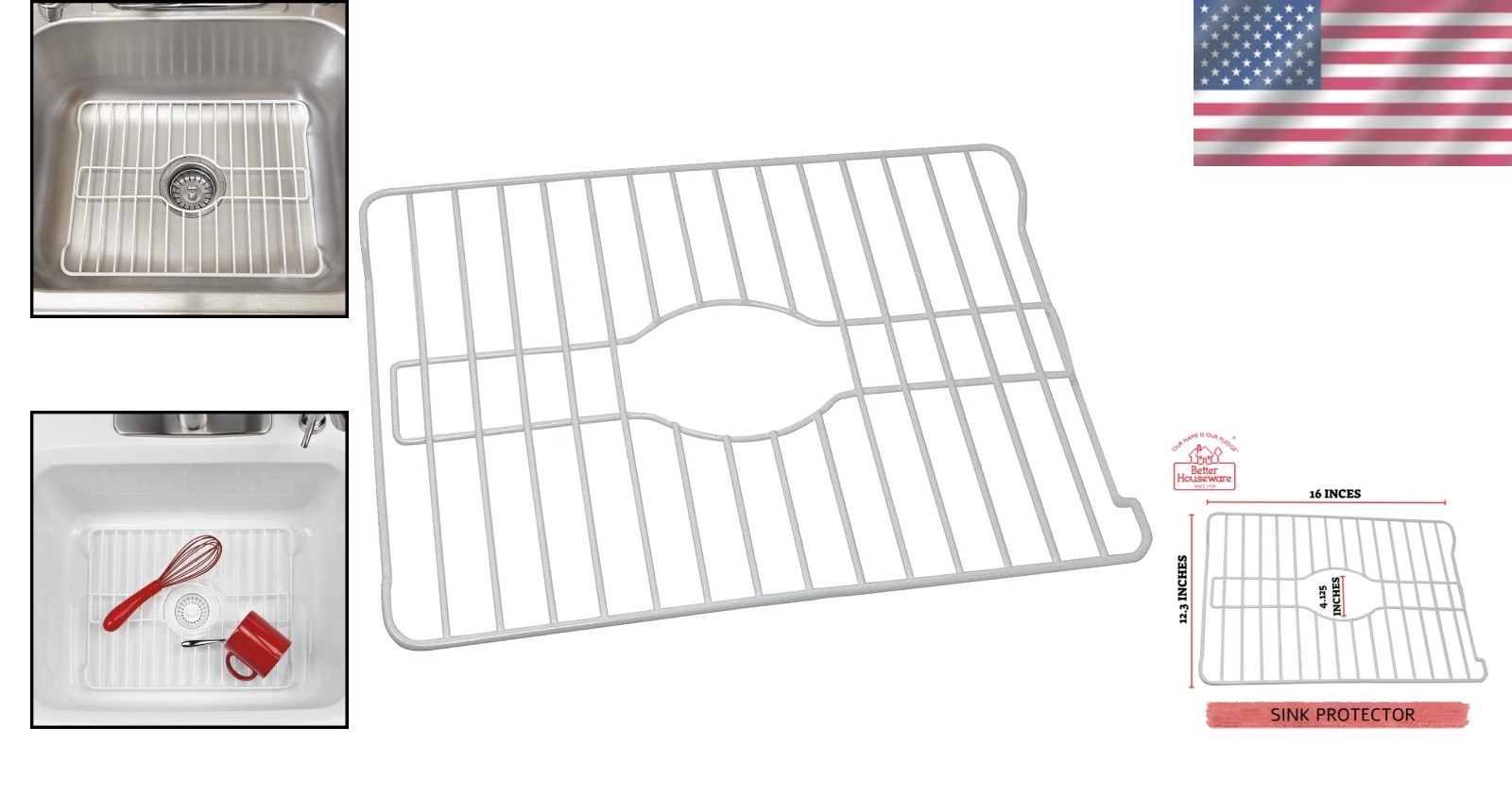 Durable Metal Grid Sink Protector - 16x12.3x1 Inches - Shield Against Scratches