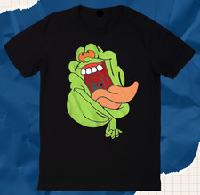 GHOSTBUSTERS HAPPY Cartoon TV Show Vintage BLACK Men Girl Unisex T-Shirt EB.