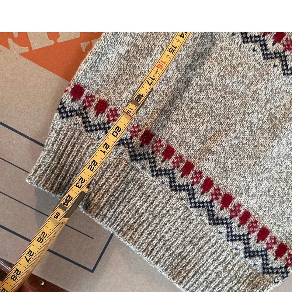 Suéter pesado vintage de lana LL Bean para mujer Fair Isle tejido copo de nieve nórdico  Foto 4 de 4