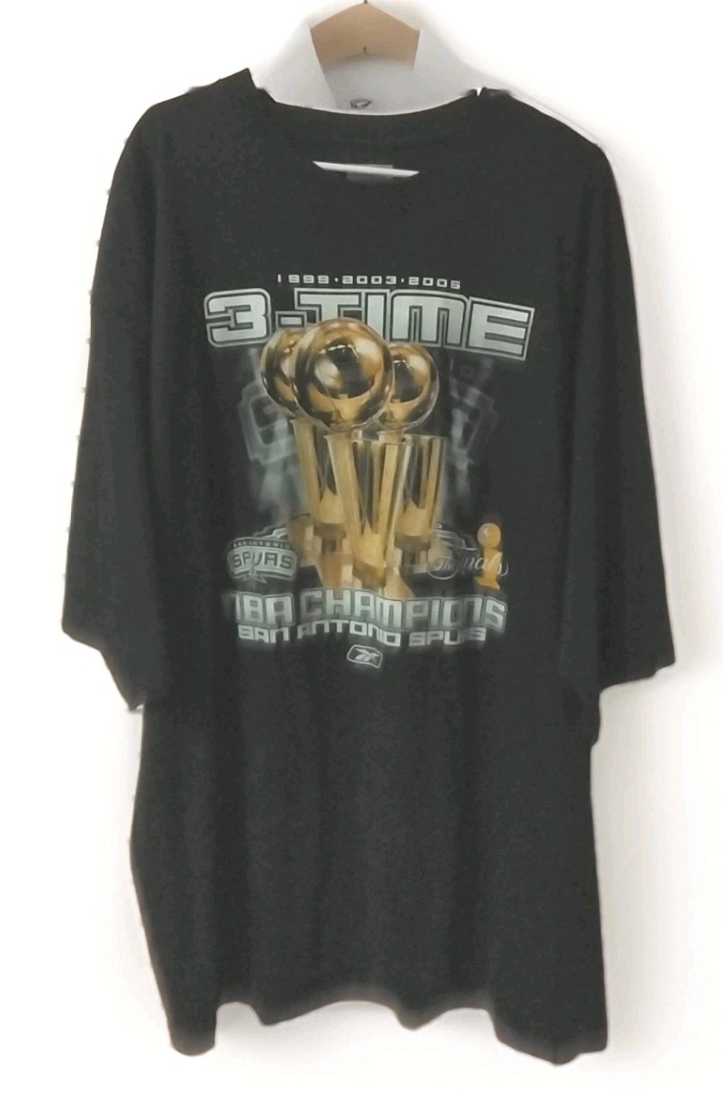 San Antonio Spurs Reebok 3-Time NBA Champions Tim Duncan Black Size Size 2XL 