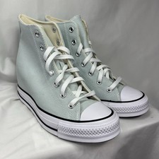 CONVERSE Women's Sz 9 .5 Chuck Taylor All Star Blue Hidden Wedge High Top Shoes