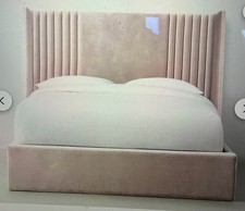 super king bed frame with headboard brand new unopened (PLUSH WHITE NOT PINK)
