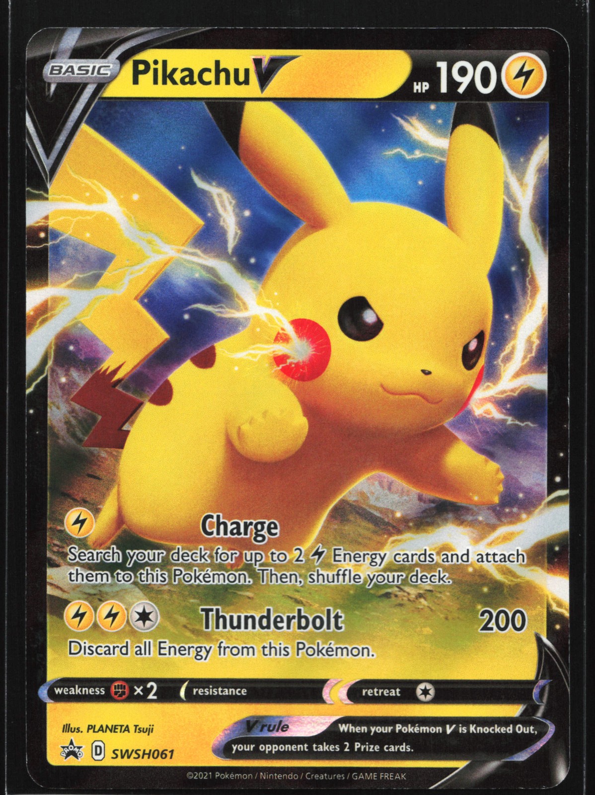 Pikachu V SWSH061 SWSH: Sword & Shield Black Star Promo Pokemon Card