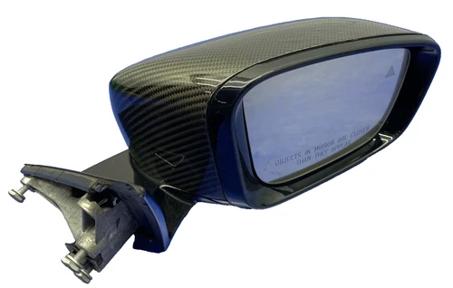 2018-2023 BMW M550 XI RIGHT DOOR MIRROR BLIS+POWER/CARBON FIBER+ HIGH GLOSS BASE