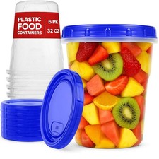 Plastic Food Deli Soup Containers With Twist Top Lids - 32 Oz - 6 Pack - ...