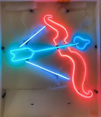 17''x17'' Cupid's Arrow Love Lover Neon Lamp Sign Light Gift Room Wall Decor
