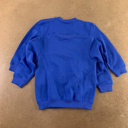 Lot of 2 Leveret Youth Size 5 Blue Fleece Crew Neck Sweatshirts NWT - Picture 4 of 4