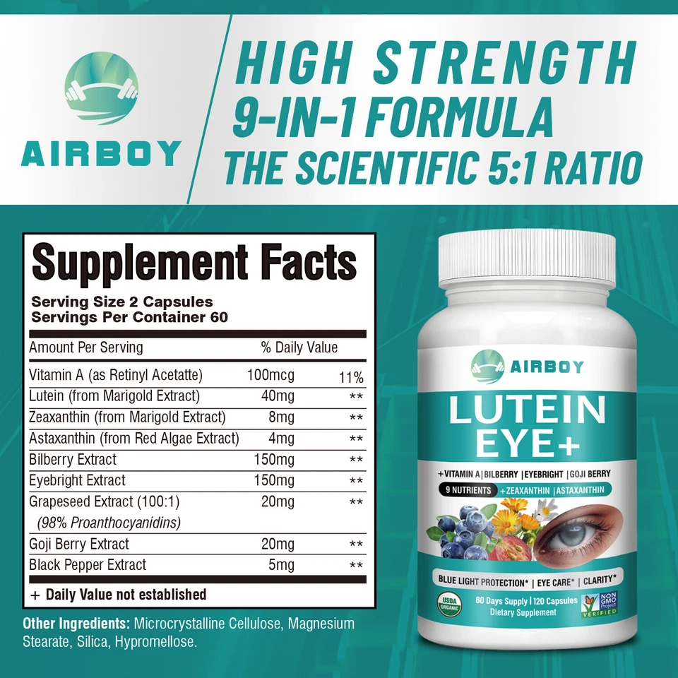 Lutein Eye - Premium Eye Protection Formula,Vision Health- Zeaxanthin, Vitamin A - Image 2 of 4