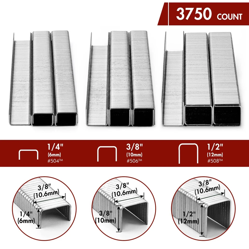 Arrow Pneumatic Staple Gun Oil-Free Upholstery Stapler T50 1/4" 3/8 1/2" Staples - Image 2 of 4
