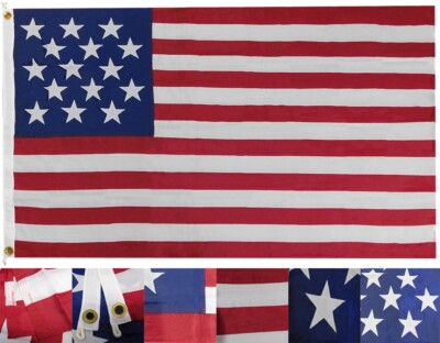 15 Star Spangled Banner 3x5 3'x5' Nylon Embroidered Flag Banner (Outline Star)