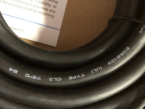 BLUE RIGGER 35 Feet HDMI Cable 4K CL3 Rated High Speed Black With Ethernet NEW - Picture 3 of 5