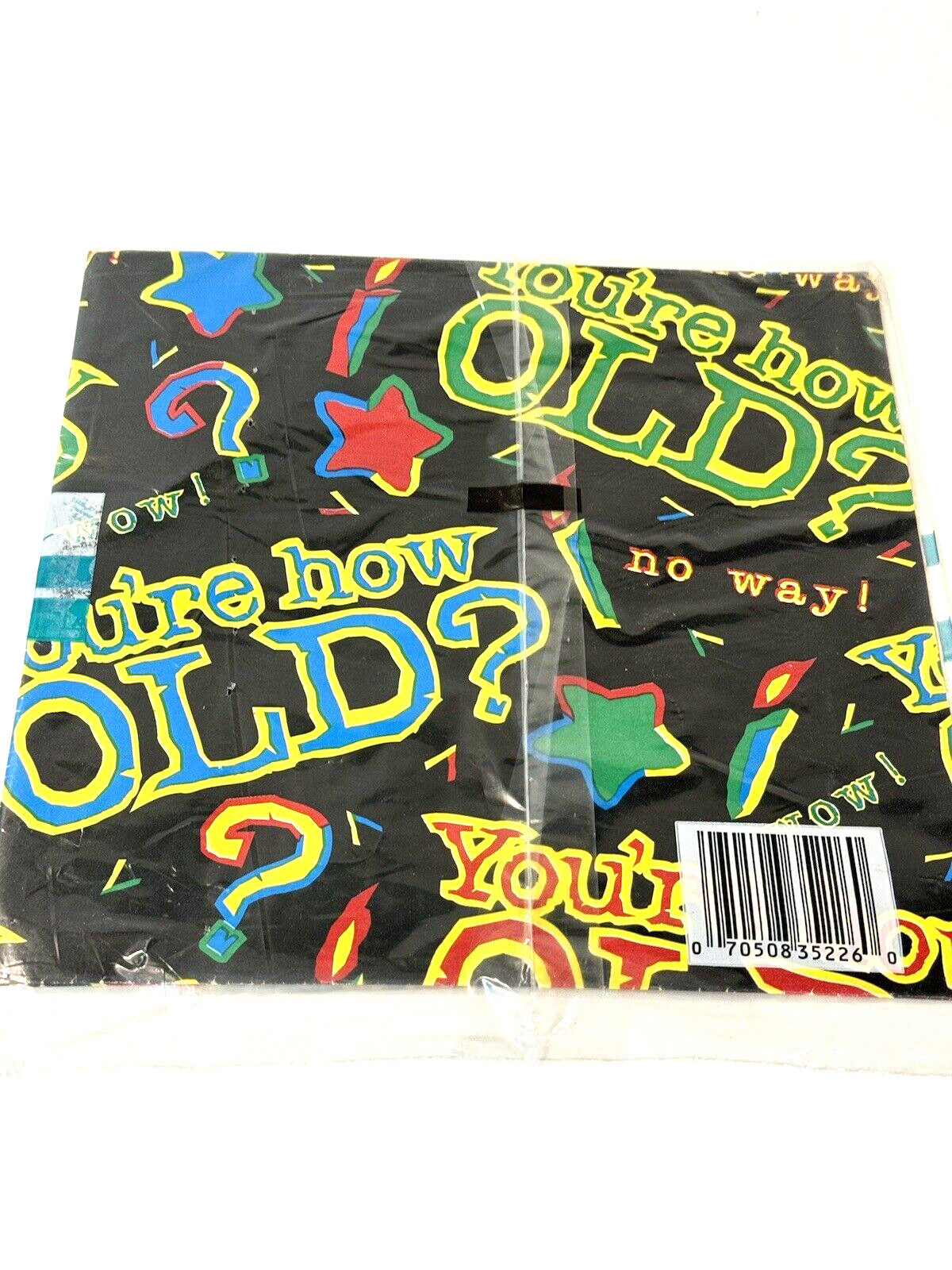 Cleo Gibson Flat Gift Wrap VTG Senior Birthday How Old 40 50 60 70 80 Novelty US