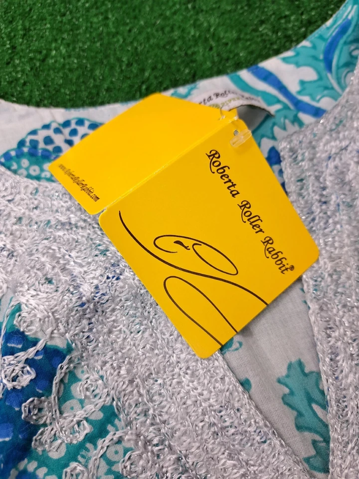 Roberta Roller Rabbit Tunic Casa Kurta Amanda PiPi Blue Printed Women's XS NEW  - Image 4 of 4