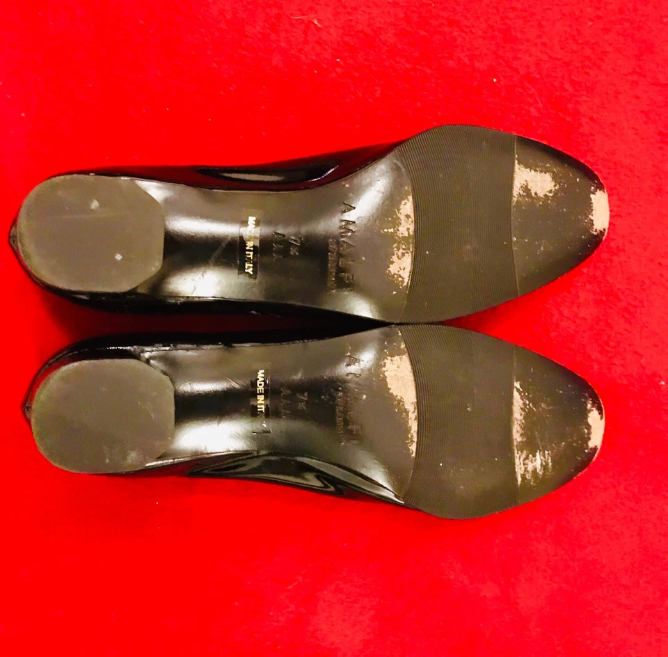 Authentic Amalfi by Rangoni vintage black patent leather heels sz 7.5 - Image 4 of 4